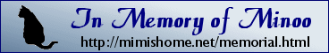'Mimi's Minoo Memorial Page' banner